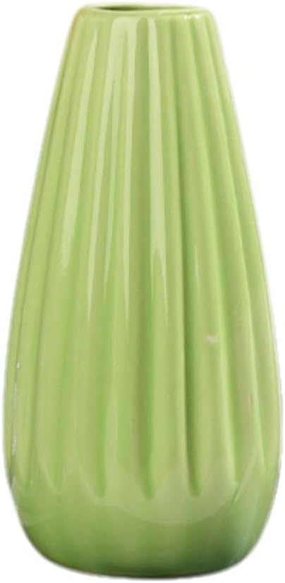 Ceramic Simple Vase for Flowers Plants,Mini Vase for Home Living Room Desk (Green 003)