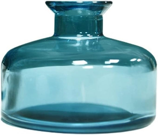 1PCS Glass Diffuser Bottle Aromatherapy Jar Container Fragrance Essential Oil Reed Diffusers Bottle for DIY Replacement Reed Diffuser Sticks Set Home Fragrance Accessories (Dark Blue)