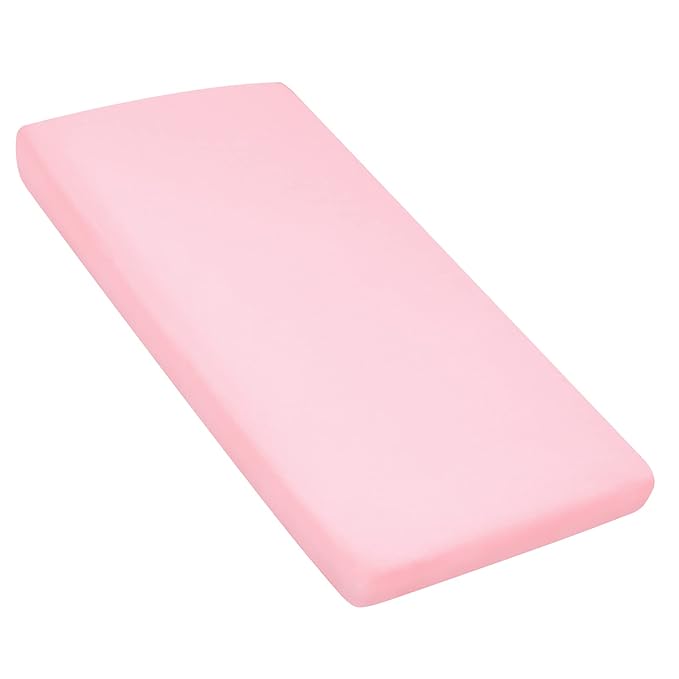 Nap Mat Sheet 24" x 48" x 4" Fitted Elastic Corners Preschool Day Care Rest Nap Mat Cover, Soft & Breathable Baby Sheets for Regalo My Cot Portable Toddler Bed and Joovy Travel Cot, Pink
