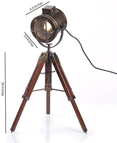 Designer Spot Light Marine Nautical Table Lamp Searchlight with Tripod Stand Rustic Vintage Home Decor Gifts
