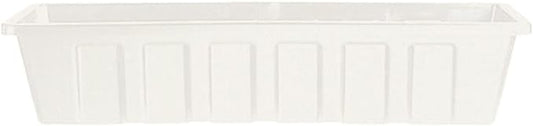 Novelty Poly-Pro Plastic Flower Box Planter, White, 18-Inch