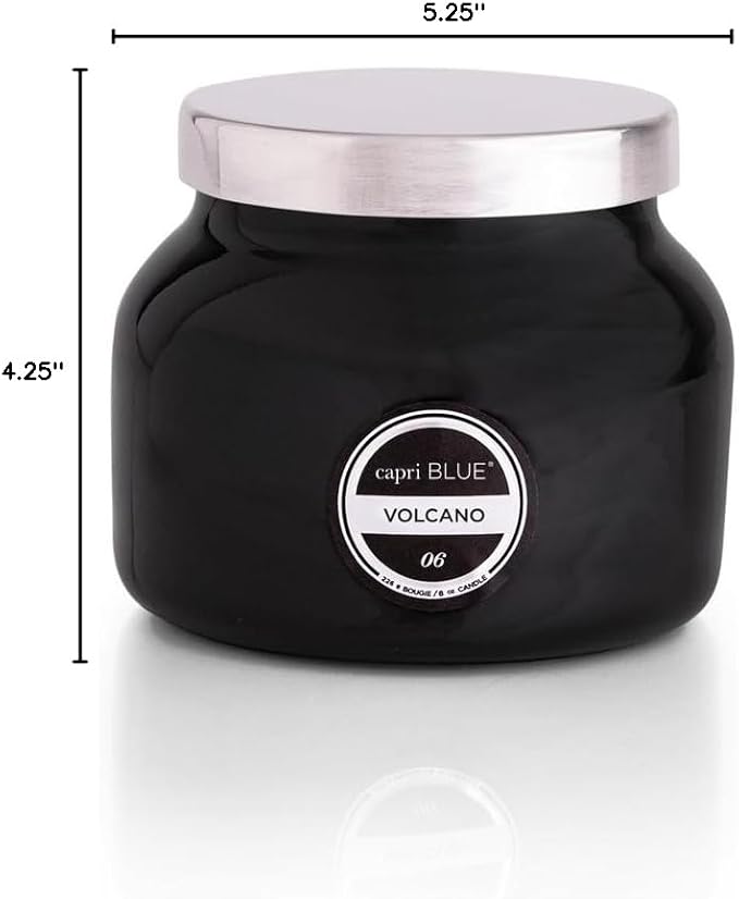 Capri Blue Volcano Scented Candles - Luxury Glass Jar Candles for Home Scented with Tropical Fruit & Sugared Citrus - Soy Wax Blend - Capri Blue Volcano - Black Color (8 oz)