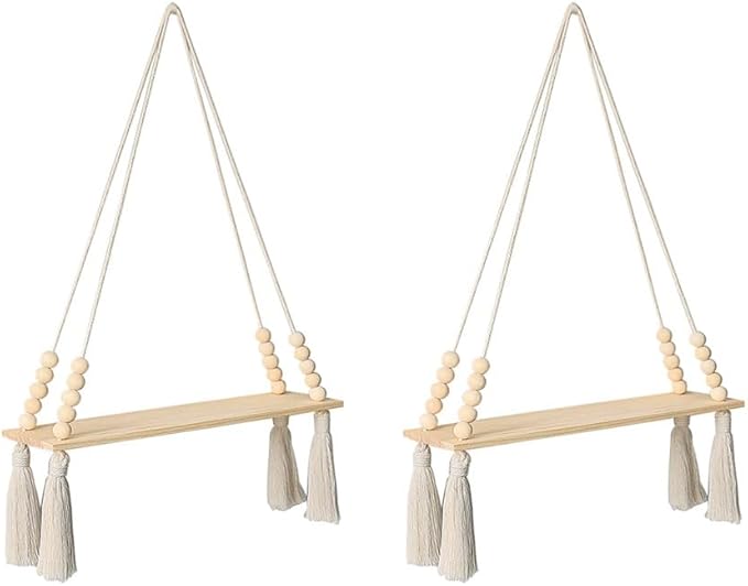 Floating Shelves for Wall, Wooden Shelves Set of 2 Rustic, Wall Decor, Storage Shelf for Living-Room, Bathroom, Kitchen, Apartment,Display Shelving for Hanging Plants