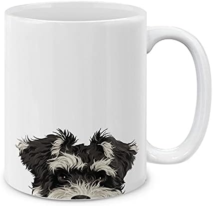 MUGBREW Schnauzer Puppy Dog Ceramic Coffee Mug Tea Cup, 11 OZ