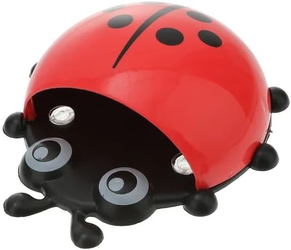 Red Toothbrush Holders,Cute Seven-Star Ladybug Toothbrush with Suction Cup No Drill Insect Shape Toothbrush Holder for Kids Bathroom Powerful Suckers Bathroom Accessories Holders and Dispensers