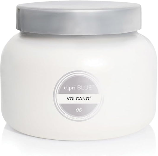 Capri Blue Volcano Scented Candles - Luxury Three Wick Candles for Home Scented with Tropical Fruit & Sugared Citrus - Soy Wax Blend - Large White Color (28 oz)