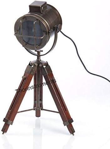 Designer Spot Light Marine Nautical Table Lamp Searchlight with Tripod Stand Rustic Vintage Home Decor Gifts