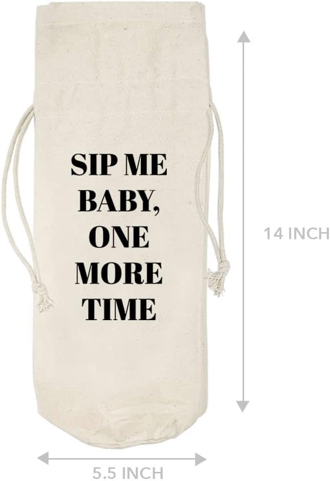 Andaz Press Mothers Day Wine Bag, Sip Me Baby, One More Time, Mothers Day Wine Bottle Cover, Mother's Day Gifts, Canvas Wine Gift Bag Champagne Bottle Bag Wine Bags For Wine Bottles Gifts 1-Pack