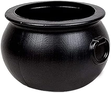 PMU 16 Inch Black Cauldron Kettle, Halloween Witch Plastic Kettle, Party Decorations Indoor & Outdoor, Favor Decoration (1/Pkg) Pkg/1