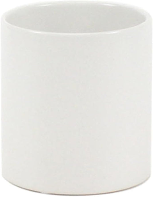 WGVI Matte White Ceramic Cylinder Vase Width 3.75" Height 4", Flower Arrangements, Candle Holder, Terrarium Planter Pot, Storage Container Organizer, Pen Brush Holder, Centerpieces, 1 Piece