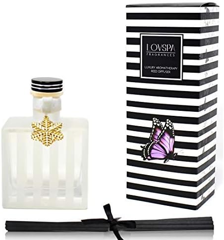 LOVSPA Peppermint Bark Reed Diffuser Set - Scent Diffuser for Home with Long Lasting Fragrance - Non-Toxic Oil Reed Diffuser - Made in The USA