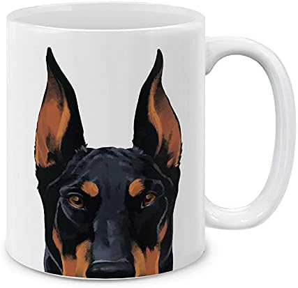 MUGBREW Black Rust Doberman Pinscher Dog Ceramic Coffee Mug Tea Cup, 11 OZ