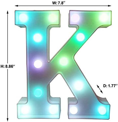 Pooqla Colorful LED Marquee Letter Lights with Remote – Light Up Marquee Signs – Party Bar Letters with Lights Decorations for the Home - Multicolor K