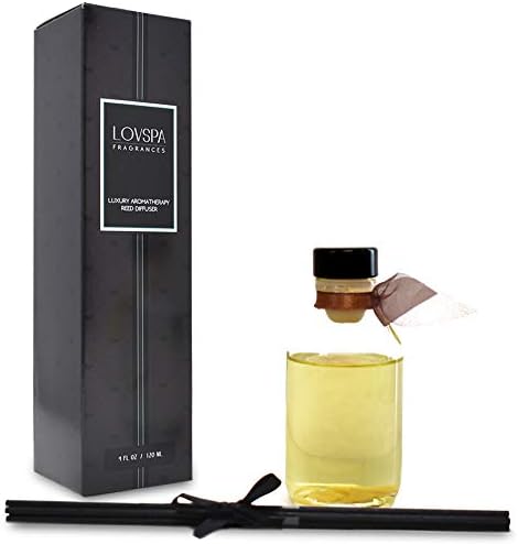 LOVSPA Baltic Amber Reed Diffuser Set - Reed Diffusers for Home with Long Lasting Fragrance - Non-Toxic Oil Reed Diffuser - Made in The USA