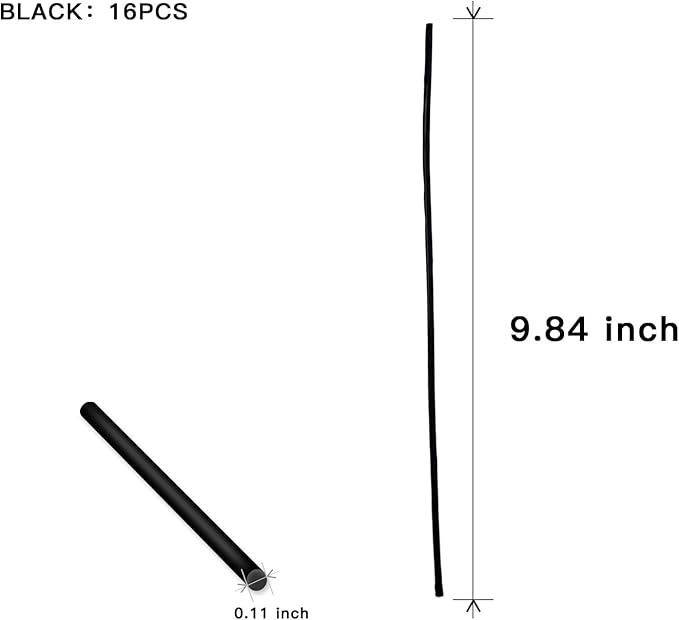 16PCS Natural Reed Diffuser Sticks - Strong Scent for Large Rooms, Bathroom & Bedroom. Ideal Housewarming Gift, Coffee Table Decor, True+Black Set