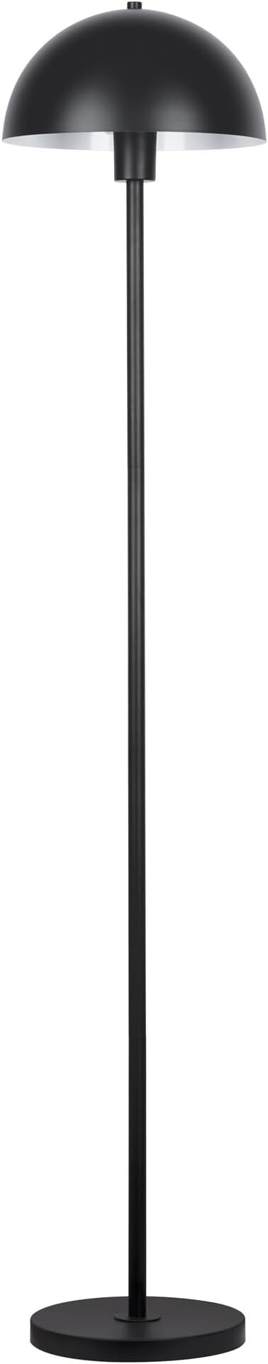Kenroy Home Vega Black Metal Dome Floor Lamp with Sleek Modern Design and Round Metal Shade for Living Rooms, Offices, and Bedrooms