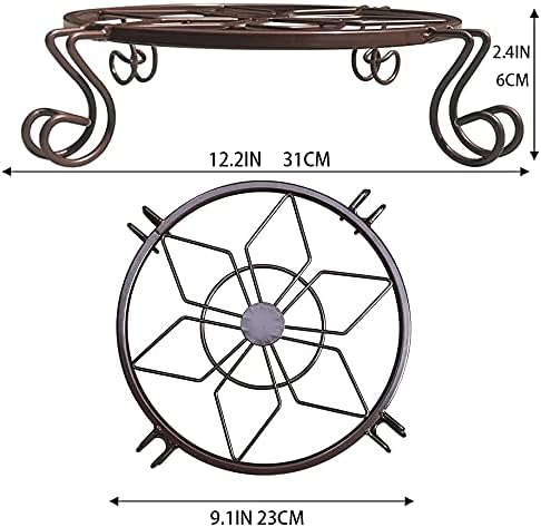 Flower Pot Stand Heavy Duty 2 Pack Planter Holder Indoor Outdoor Home & Garden Decor(Champagne)