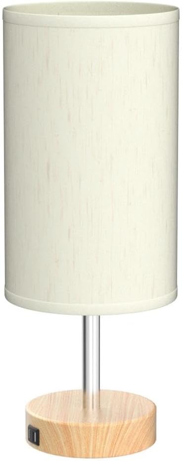 Yarra-Decor Bedside Lamps with USB Port - Touch Control Table Lamp for Bedroom Wood 3 Way Dimmable Nightstand Lamp Set of 2 with Round Flaxen Fabric Shade for Living Room, Dorm, Home Office (2 Pack)