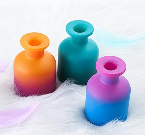 1PCS 150ml/5oz Empty Glass Diffuser Bottle Aromatherapy Jar Pot Mini Vase Container Fragrance Accessories Use for DIY Replacement Diffuser Sticks Sets(Black)