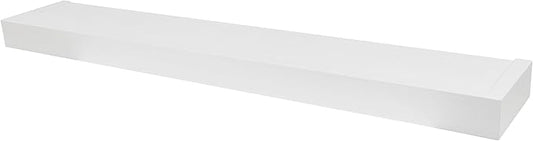 HIGH & MIGHTY 515663 Modern 36" Floating Shelf Holds up to 25lbs, Easy Tool-Free Dry Wall Installation, Flat, eCommerce Packaging, White