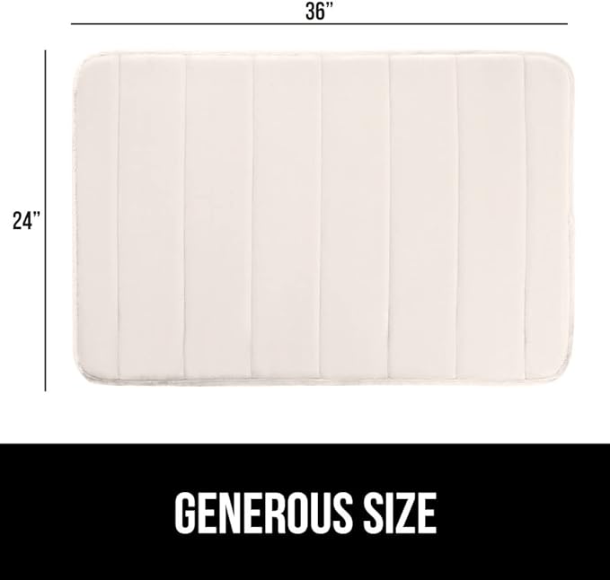 GORILLA GRIP Memory Foam Bath Mat, Soft Absorbent US Designed Bathroom Rug, Gripping Dots Machine Washable Bathmat, Cushioned Floor Mats, Shower Sink Rugs Room Décor Accessories, 36x24 Cream