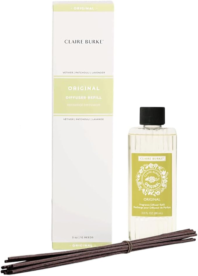 Claire Burke Original Diffuser Oil Refill 3 fl oz and 12 Reed Sticks