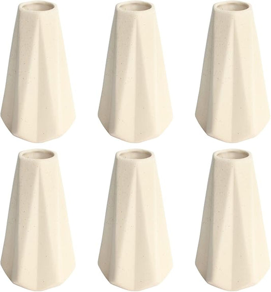YANLING 6 Pack Light Yellow Ceramic Vases for Pampas Grass, 6 inch Modern Vase for Flowers Boho Vases for Home Decor, Minimalism Style for Modern Table Shelf Wedding Office Bedroom