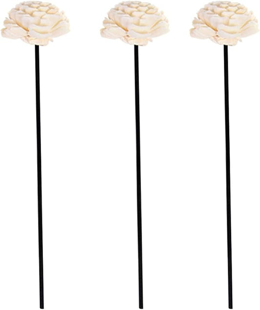 Amosfun 3Pcs Flower Rattan Reed Diffuser Sticks Essential Oil Aroma Diffuser Sticks Aroma Diffuser Sticks Replacement for Home Fragrance Aroma Oil (Black)