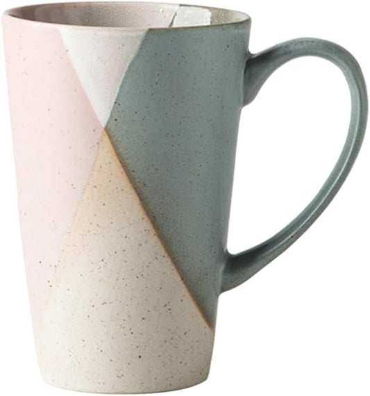 Ceramic Coffee Mugs, 10oz, Reduction Flame Craft, the Best Gift for Friends & Family, Handmade Pottery Mug, Vintage Tea Cups with Handle, Dishwasher and Microwave Safe. (Pink)