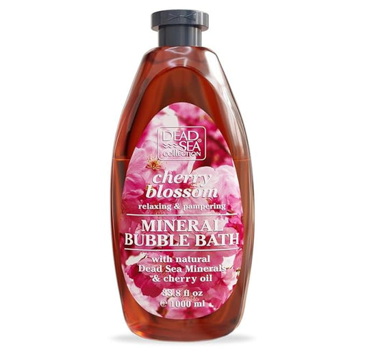 Dead Sea Collection Bubble Bath for Women and Men - with Cherry Oil and Pure Minerals - Nourishing and Moisturizing Skin - 33.8 Fl. Oz