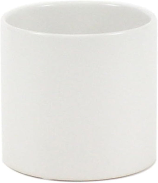 WGVI Matte White Ceramic Cylinder Vase Width 5.5" Height 5", Flower Arrangements, Candle Holder, Terrarium Planter Pot, Storage Container Organizer, Pen Brush Holder, Home Tabletop Decor, 1 Piece