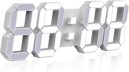 EDUP HOME 15" 3D LED Digital Wall Clock, Large Decor Wall Clock, 12/24H, Time/Date/Temperature Display, Adjust Brightness, Easy Read Time,for Office/Living Room/Meeting Room/Kitchen
