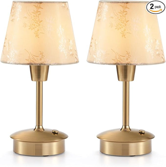 UMEXUS 2 Pack Small Cordless Table Lamp for Restaurant Dinner Table, 5200mAh Battery Operated Touch Lamps, Rechargeable Dimmable Portable Night Light for Bedside Dining Room Patio Kitchen Outdoor