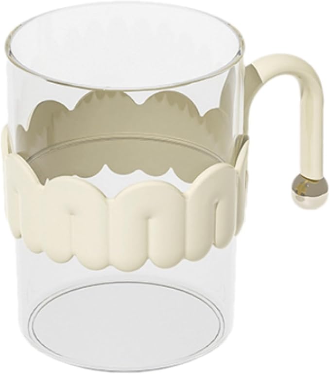 Transparent Mouthwash Cups, Toothbrush Holders, Mug for Mouth-Rinsing, Toothbrush Cups, Plastic Toothbrush and Toothpaste Organizer for Bathroom Vanity,Sink,Countertop (White)