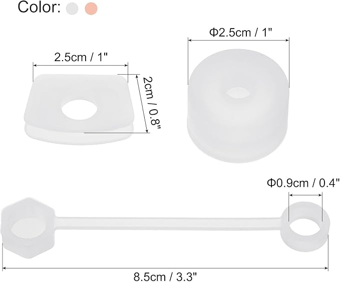 PATIKIL Silicone Spill Stopper for Straw Cup 2.0 40oz/ 30oz, Set of 6 Tumbler Accessories Including 2 Straw Cover Cap, 2 Square Spill Stopper and 2 Round Leak Stopper, Clear/Pink