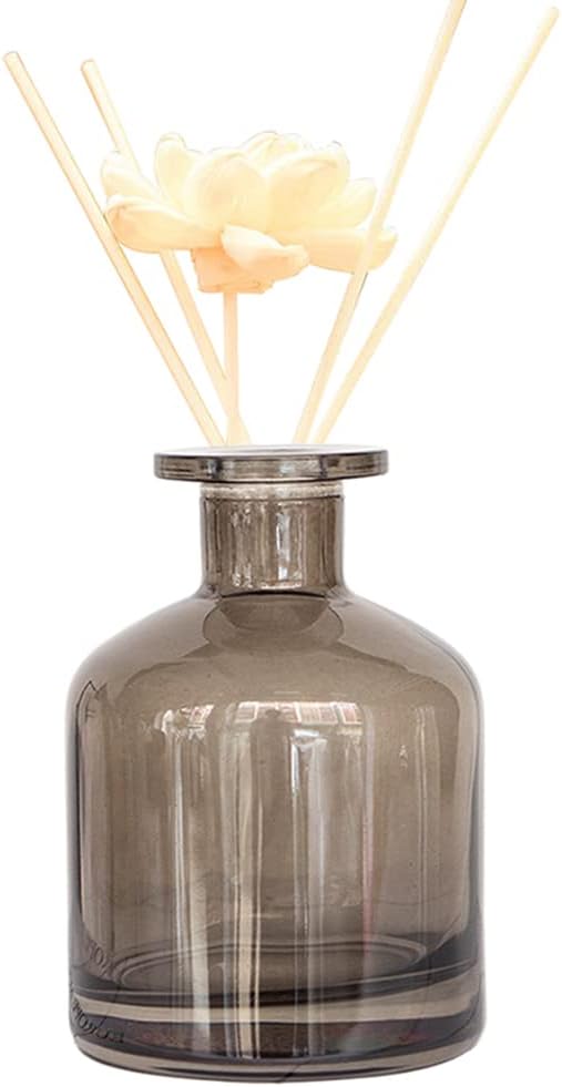 150ml/5oz Empty Glass Diffuser Bottle Diffuser Jars Aromatherapy Storage Container Fragrance Accessories Use for DIY Replacement Reed Diffuser Sets (Grey)