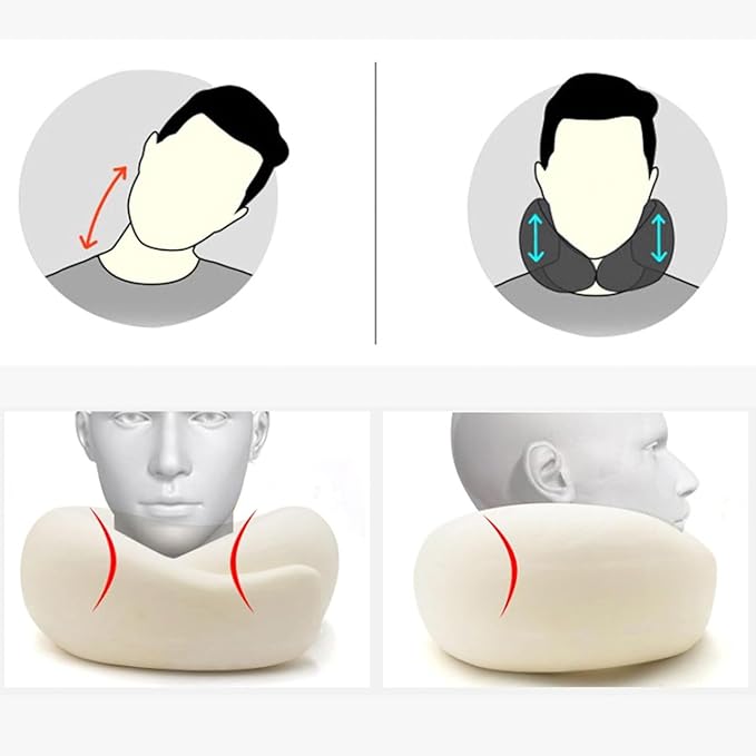 Travel Neck Pillows for Airplanes 2024 New Travel Pillow Neck Travel Pillow Memory Foam Airplane Pillow Soft Airplane Neck Pillow(Black)