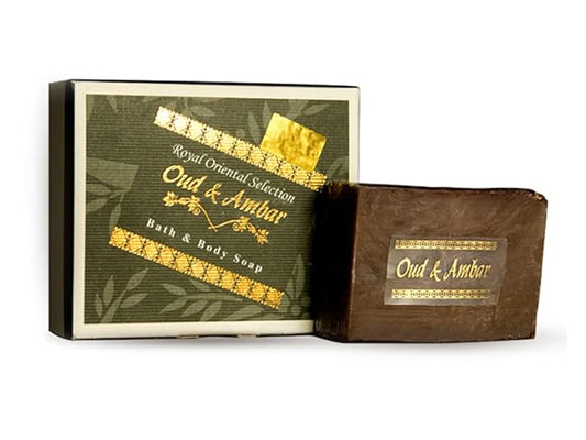 Oud And Amber Bath & Body Soap, Organic Hand made Soap Bar, Royal Oriental Oud wood Soap 150 Gr