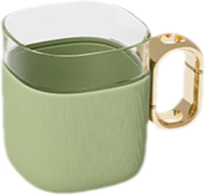 Mouthwash Cups with Hollow Out Handle, Toothbrush Holders, Mug for Mouth-Rinsing, Toothbrush Cups, Plastic Toothbrush and Toothpaste Organizer for Bathroom (Green)