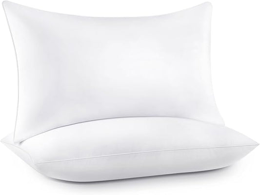 Bed pillows for sleeping, Down alternative pillows,White,Microfiber filled, King pillow set of 2,20 x 36 Inches,Super soft,Hotel collection,King size pillows for back,stomach or side sleepers