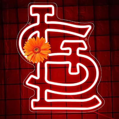 Baseball Neon Sign for Wall Decor Cardinals Baseball Neon Light Baseball Sports LED Neon Signs for Man Cave,Club,Bar Pub,Party,Birthday Christmas Gifts for Man,Boys,Fans,Size 13.8 * 11.1inch(XD241)