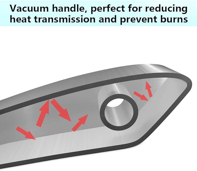 Skimmer Slotted Spoon, [Rustproof, Integral Forming, Durable] Newness 304 Stainless Steel Slotted Spoon with Vacuum Ergonomic Handle, Comfortable Grip Design Strainer Ladle for Kitchen, 14.96 Inches