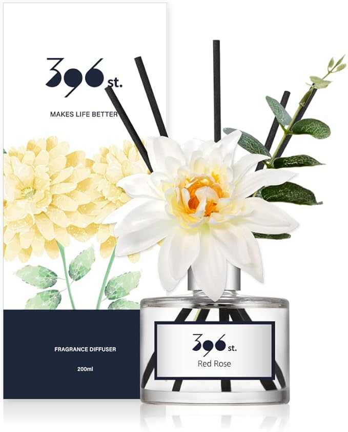 396 st. Dahlia Flower Reed Diffuser, Red Rose(Also Known as Rose Perfume), 200ml(6.7oz) / Reed Diffuser Sets, Scentsy Home Fragrance, Scented Oils, Home & Bathroom Décor