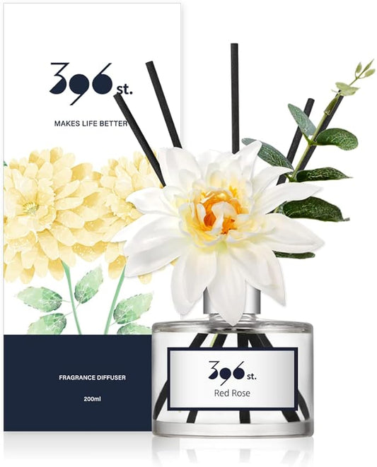 396 st. Dahlia Flower Reed Diffuser, Red Rose(Also Known as Rose Perfume), 200ml(6.7oz) / Reed Diffuser Sets, Scentsy Home Fragrance, Scented Oils, Home & Bathroom Décor