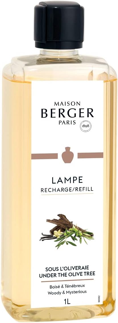 MAISON BERGER - Under The Olive Tree - Lampe Berger Fragrance Refill for Home Fragrance Oil Diffuser - Air Freshener - 33.8 Fluid Ounces - 1 Liter
