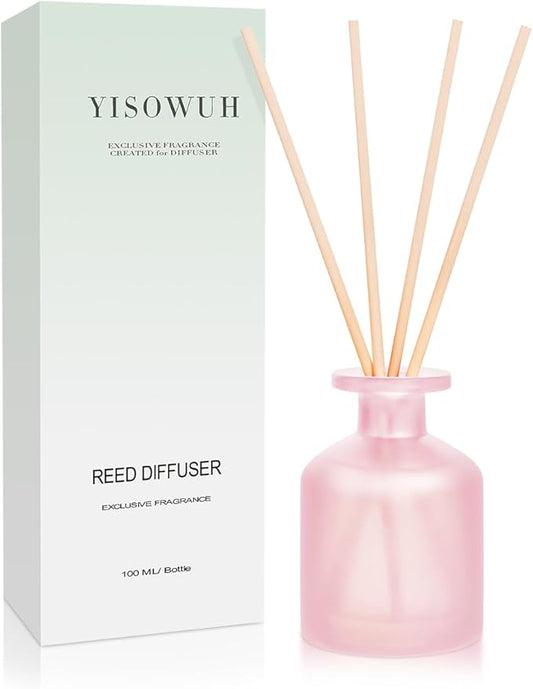 Reed Diffuser - Ebony Rose 3.38oz (100ml) 1 Pack Essential Oil Reed Diffuser Set with 8 Sticks, Long Lasting Fragrance for Home, Bathroom, Bedroom, Room, Decor