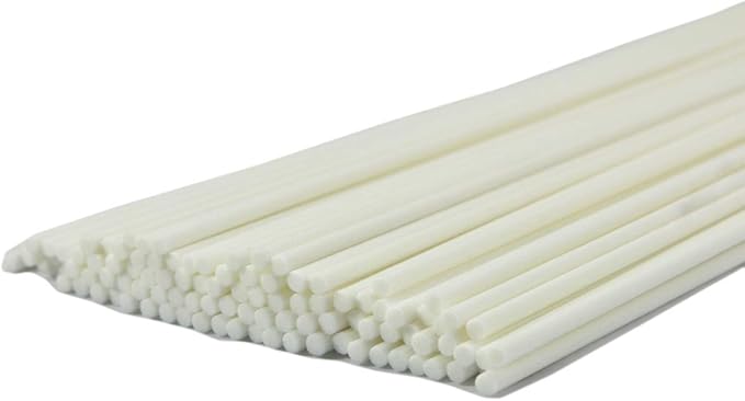 50pcs Fibre Reed Diffuser Sticks, DIY Home Fragrance Scented Oil Sticks (10" x 4mm, White)