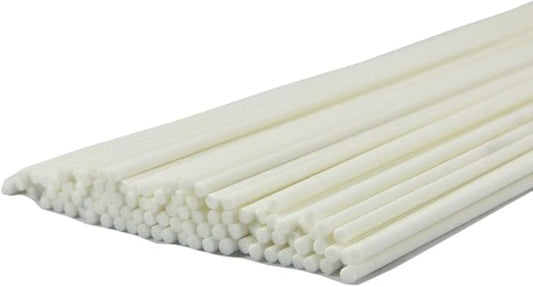 50pcs Fibre Reed Diffuser Sticks, DIY Home Fragrance Scented Oil Sticks (10" x 4mm, White)