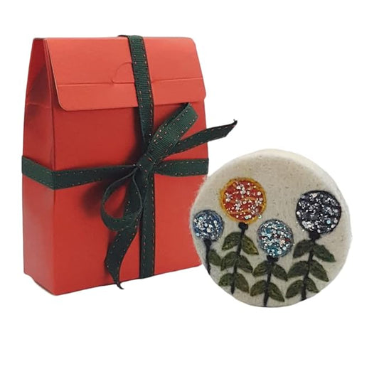 Handmade Felted Christmas Soap | Handcrafted Soap | Unique Housewarming Gift and Lovely Christmas Bathroom Decor | 3 * 3 inch (christmas lights)