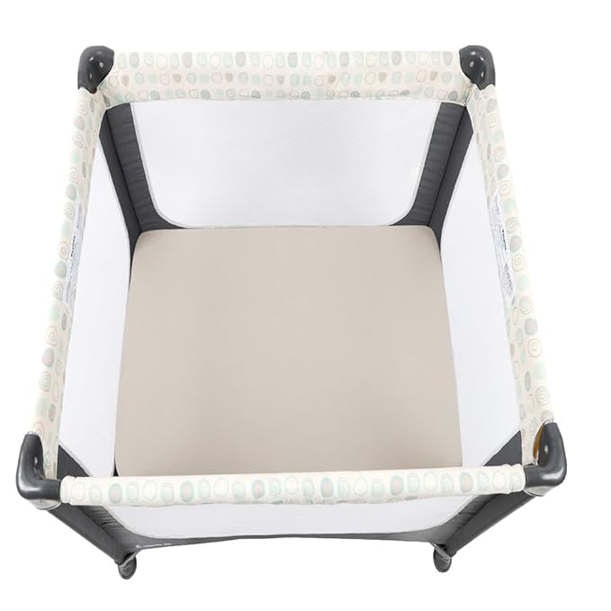 Muslin Square Playard/Playpen Fitted Sheets, Perfect for 36 X 36 Inch Portable Playard Soft 100% Cotton Fog & Brown